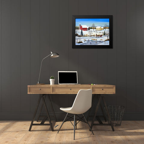 Winter in Canada Black Modern Wood Framed Art Print by Mark, Sharon