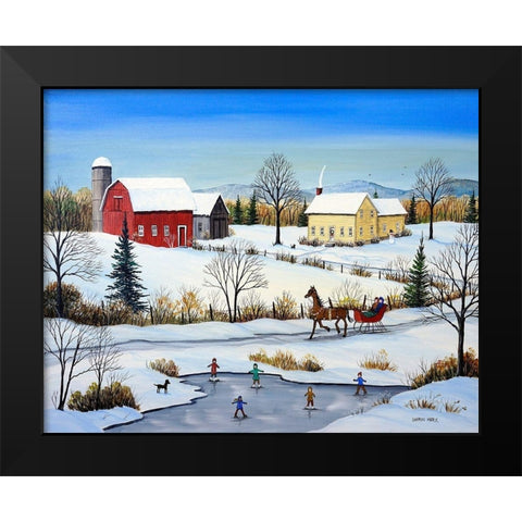 Winter in Canada Black Modern Wood Framed Art Print by Mark, Sharon