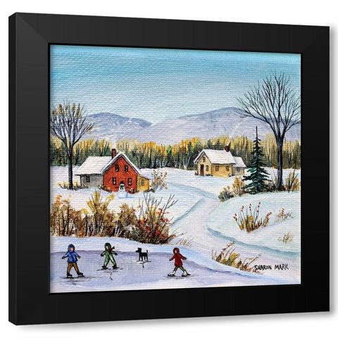 Winter Near the Mountains Black Modern Wood Framed Art Print by Mark, Sharon