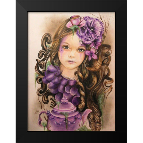 Lavender - Tea Series Black Modern Wood Framed Art Print by Sheena Pike Art