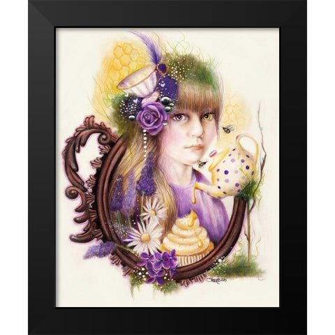 Lavender Honey - Tea Series Black Modern Wood Framed Art Print by Sheena Pike Art