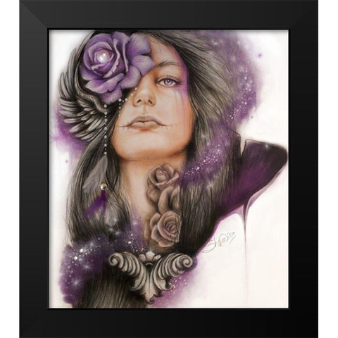 Sweet Sorrow - Malevolent Collection Black Modern Wood Framed Art Print by Sheena Pike Art