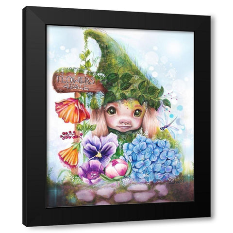 Flowers 4 Sale - Garden Whimzies Black Modern Wood Framed Art Print by Sheena Pike Art