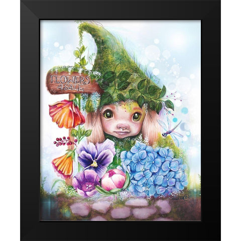 Flowers 4 Sale - Garden Whimzies Black Modern Wood Framed Art Print by Sheena Pike Art