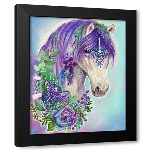 Gypsy Violet Horse Black Modern Wood Framed Art Print by Sheena Pike Art
