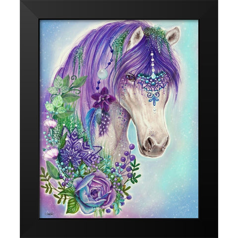 Gypsy Violet Horse Black Modern Wood Framed Art Print by Sheena Pike Art