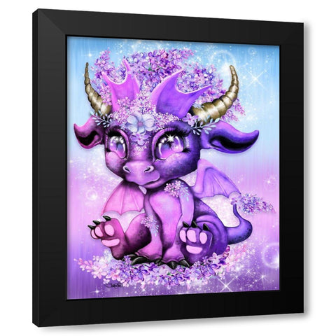 Lilac - Lil DragonZ Black Modern Wood Framed Art Print by Sheena Pike Art