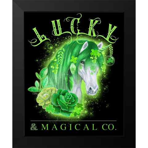 Lucky and Magical Co Unicorn Black Modern Wood Framed Art Print by Sheena Pike Art
