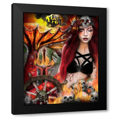 Blaze the Banished Black Modern Wood Framed Art Print with Double Matting by Sheena Pike Art