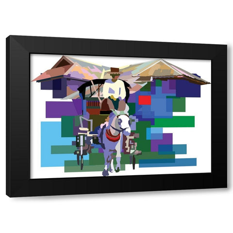 Old City Thailand Black Modern Wood Framed Art Print with Double Matting by Pansanit, Surapol