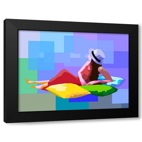 Female Black Modern Wood Framed Art Print with Double Matting by Pansanit, Surapol