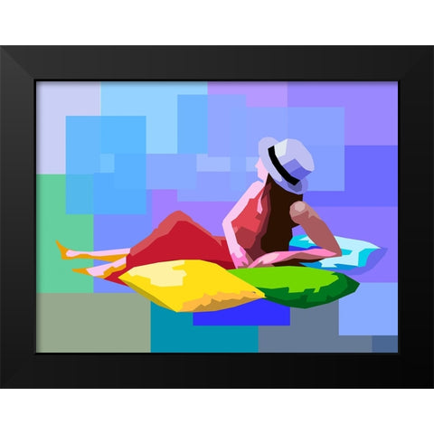 Female Black Modern Wood Framed Art Print by Pansanit, Surapol