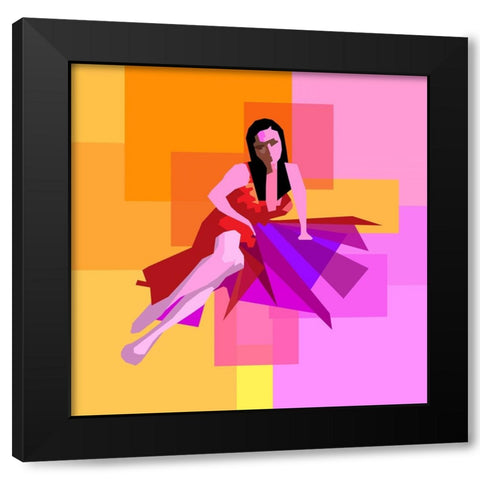Female001 Black Modern Wood Framed Art Print with Double Matting by Pansanit, Surapol