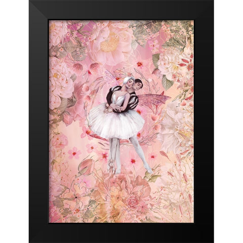 Let Me Be Your Wings 1 Black Modern Wood Framed Art Print by The Font Diva