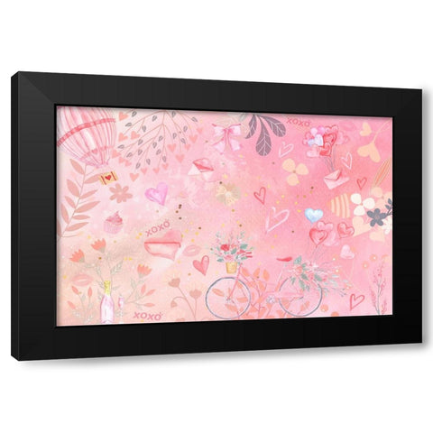 Ride with my Sweetheart Black Modern Wood Framed Art Print by The Font Diva