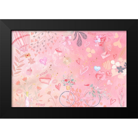 Ride with my Sweetheart Black Modern Wood Framed Art Print by The Font Diva