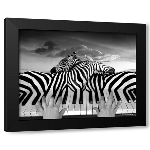 Piano Peace Black Modern Wood Framed Art Print by Barbey, Thomas