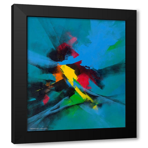 Joyful I Black Modern Wood Framed Art Print by Leung, Thomas