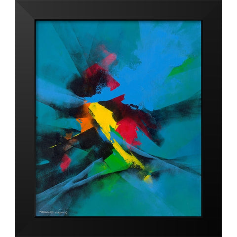 Joyful I Black Modern Wood Framed Art Print by Leung, Thomas