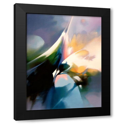Effervescence Black Modern Wood Framed Art Print with Double Matting by Leung, Thomas