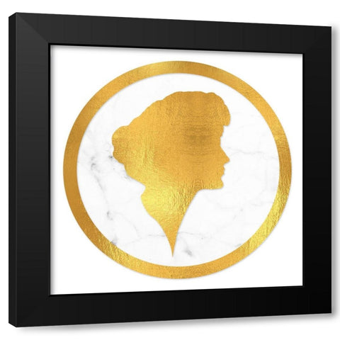Gibson Girl Cameo right Black Modern Wood Framed Art Print with Double Matting by Lavoie, Tina