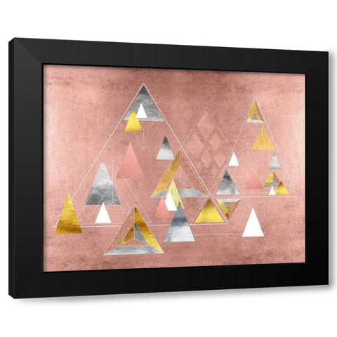 Park Avenue Abstract Geometric Christmas Trees Black Modern Wood Framed Art Print by Lavoie, Tina