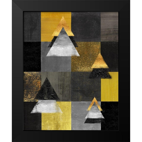 Abstract Christmas Trees card Black Modern Wood Framed Art Print by Lavoie, Tina