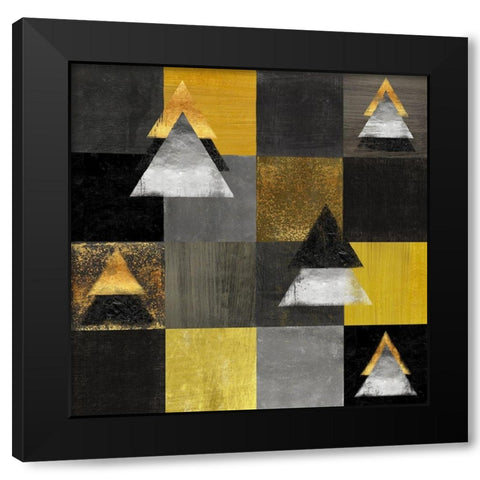 Abstract Christmas Trees Black Modern Wood Framed Art Print by Lavoie, Tina