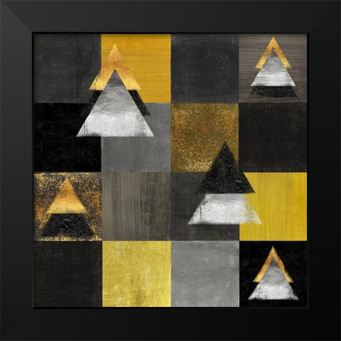 Abstract Christmas Trees Black Modern Wood Framed Art Print by Lavoie, Tina