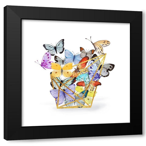 Butterfly Terrarium Black Modern Wood Framed Art Print with Double Matting by Lavoie, Tina