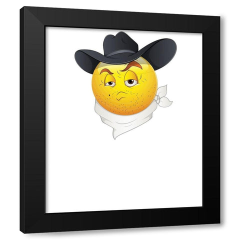 Born To Be A Cowboy Tee Black Modern Wood Framed Art Print with Double Matting by Lavoie, Tina