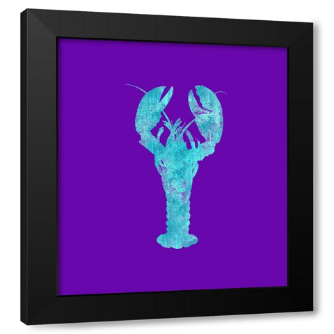 Sponge Lobster Aqua Black Modern Wood Framed Art Print with Double Matting by Lavoie, Tina