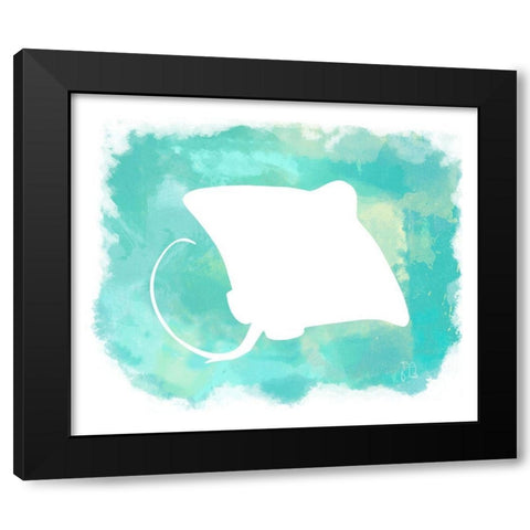 Heart of the Sea Manta Ray Black Modern Wood Framed Art Print with Double Matting by Lavoie, Tina