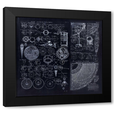Astronomy Diagrams From 1728 Black Modern Wood Framed Art Print with Double Matting by Lavoie, Tina