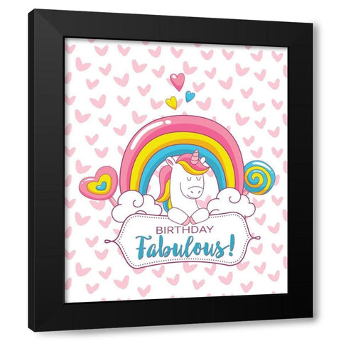 Birthday Fabulous Black Modern Wood Framed Art Print with Double Matting by Lavoie, Tina