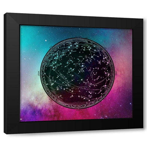 Nebula Sky Map horiz Black Modern Wood Framed Art Print with Double Matting by Lavoie, Tina
