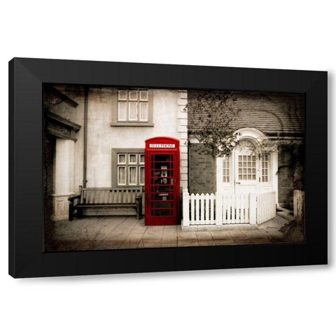 Red Telephone Booth Black Modern Wood Framed Art Print with Double Matting by Lavoie, Tina