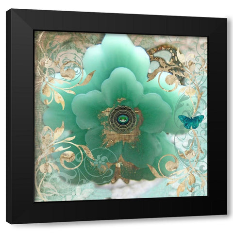 Gilded Sakura Black Modern Wood Framed Art Print with Double Matting by Lavoie, Tina