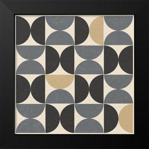 Minimalist Abstract Geometric 70s Style Black Modern Wood Framed Art Print by Lavoie, Tina