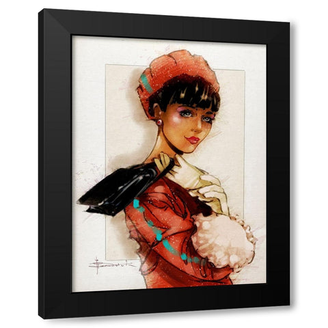 Night Out Black Modern Wood Framed Art Print with Double Matting by TMBorenstein