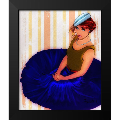 Cobalt Black Modern Wood Framed Art Print by TMBorenstein