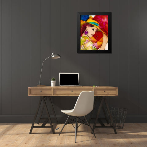 54 Tip Of The Hat Black Modern Wood Framed Art Print by TMBorenstein