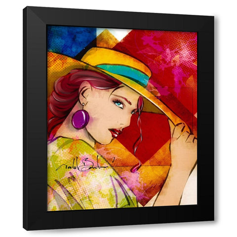 54 Tip Of The Hat Black Modern Wood Framed Art Print by TMBorenstein