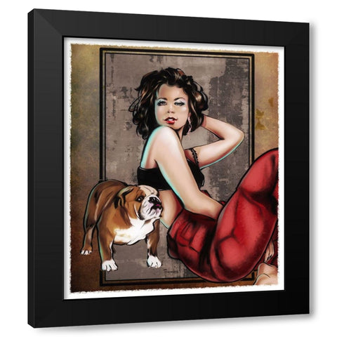 Me And Boo Black Modern Wood Framed Art Print by TMBorenstein