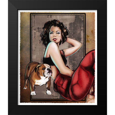 Me And Boo Black Modern Wood Framed Art Print by TMBorenstein
