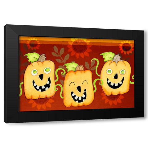 Three In A Row Black Modern Wood Framed Art Print by Wade, Valarie