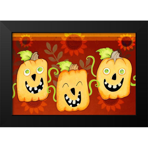 Three In A Row Black Modern Wood Framed Art Print by Wade, Valarie