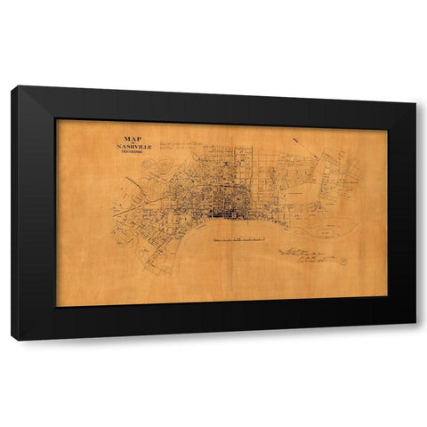 Nashville Black Modern Wood Framed Art Print with Double Matting by Vintage Apple Collection