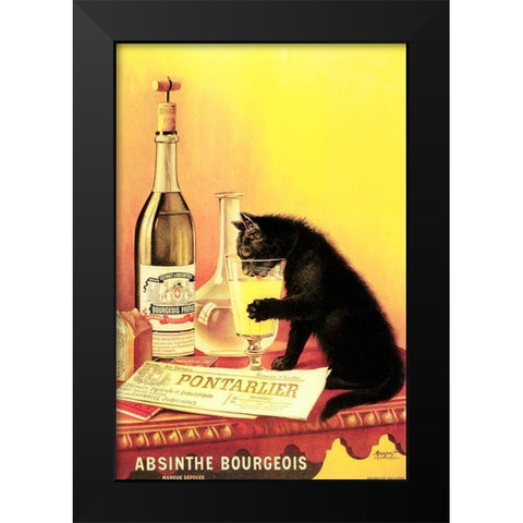Absinthe Bourgeois Black Modern Wood Framed Art Print by Vintage Apple Collection