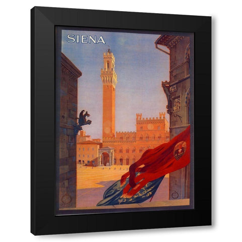 Siena Black Modern Wood Framed Art Print by Vintage Apple Collection